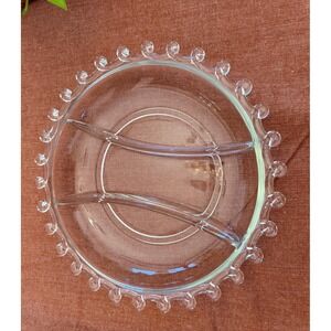 Vintage Heisey Glass "Lariat Pattern" Divided Serving Dish (1940-1957)‎
